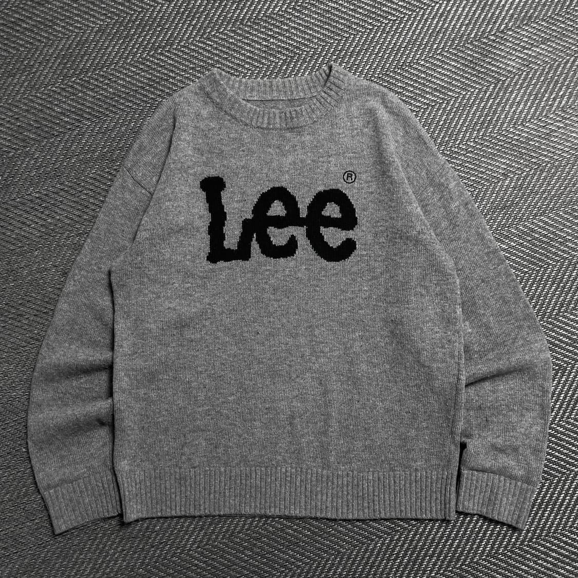 Lee 빅로고 그레이 라운드넥 울 혼방 니트y 5948 상품이미지2