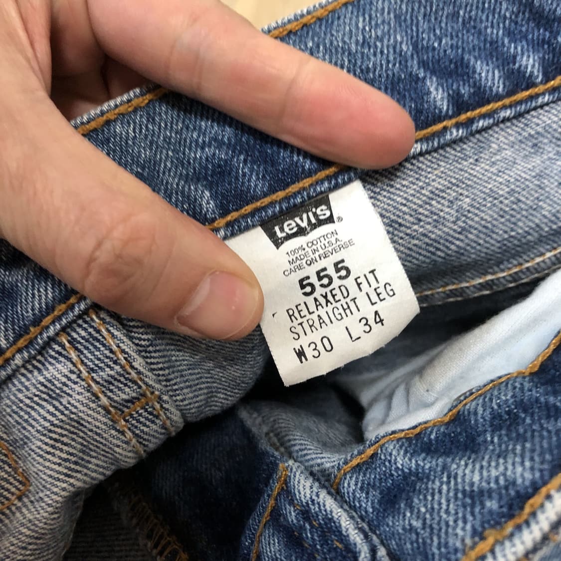 (29) 90's 리바이스 Levi's 미국제 555 릴렉스 스트레이트진 상품이미지4