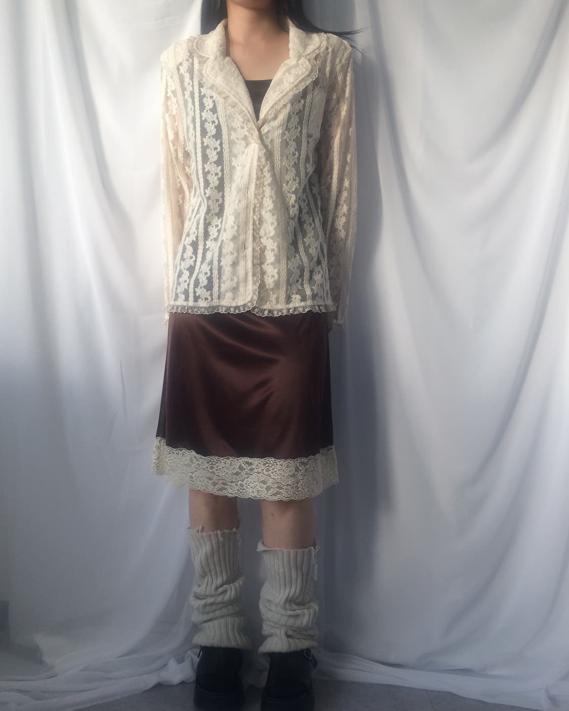 Lace trimming slip onepiece 상품이미지6