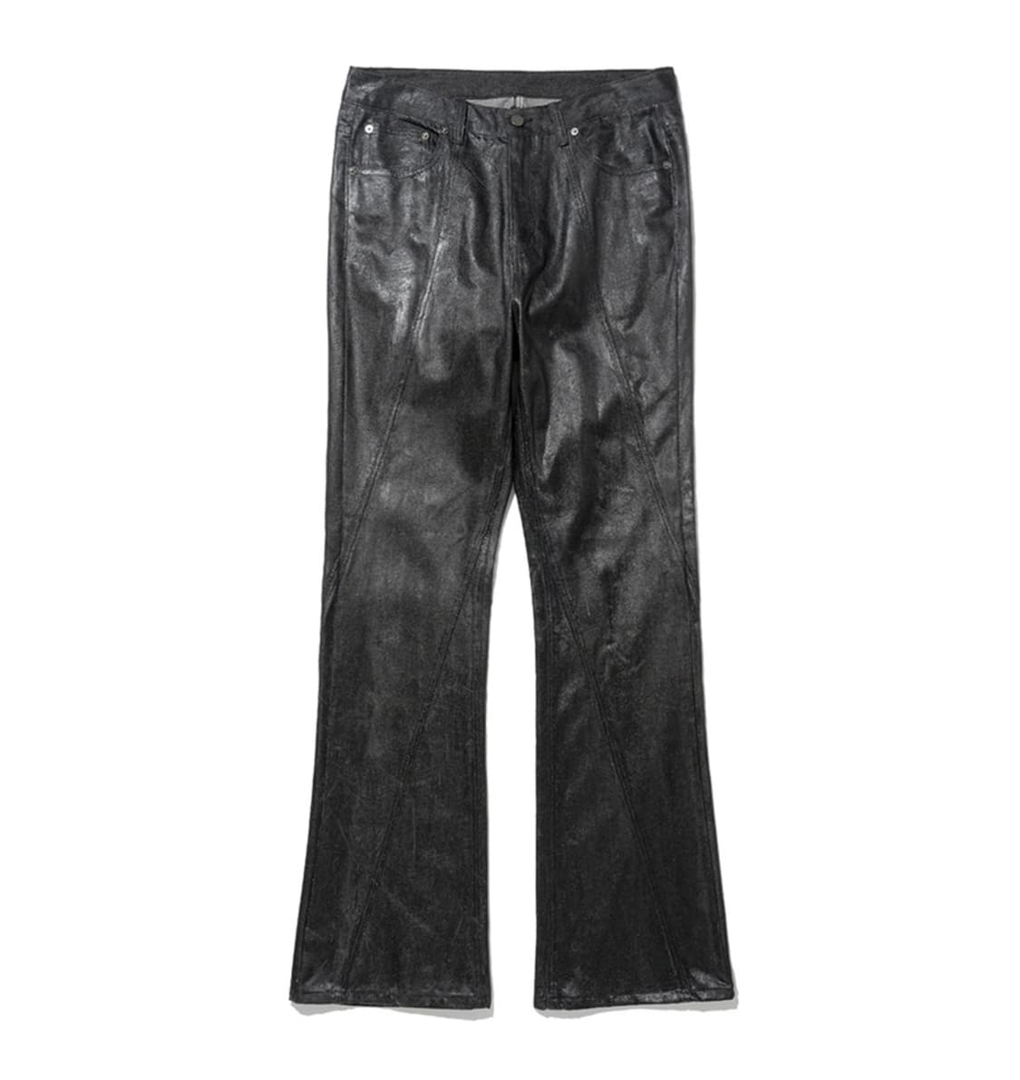 낫포너드 커브드 더티 워시 부츠컷 데님 팬츠 코티드 블랙 상품이미지2