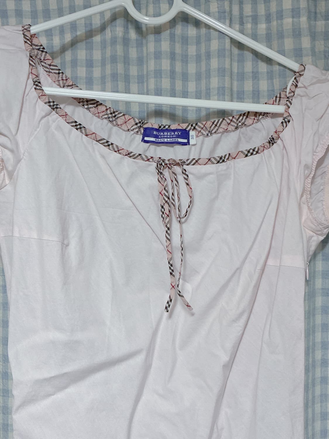 버버리 블루라벨 핑크 반팔 블라우스 상품이미지2