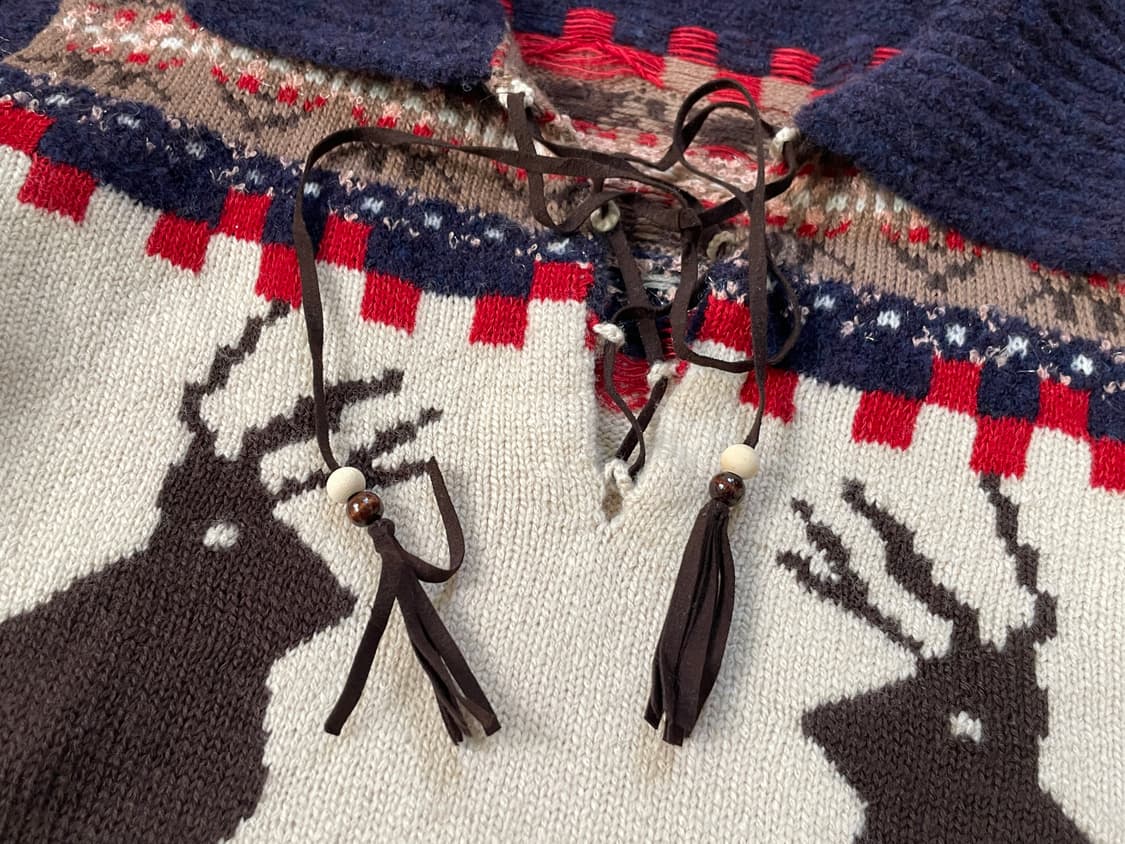 빈티지 노르딕 스웨이드 트림 니트  J03496 상품이미지5