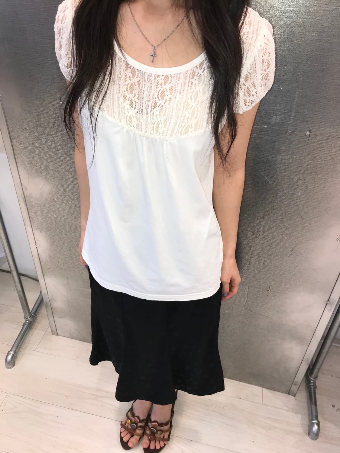Fairnark 블랙 도트 스커트 상품이미지3