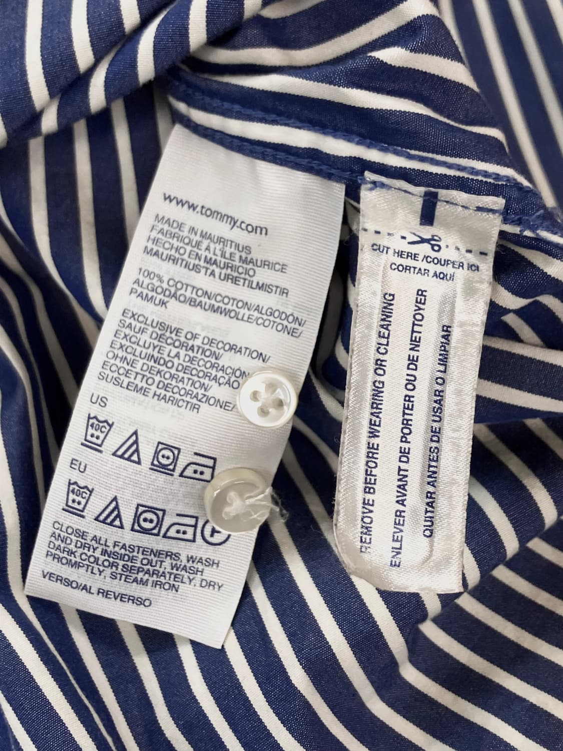 타미힐피거 스트라이프 셔츠 네이비 M   #csz2915 상품이미지6