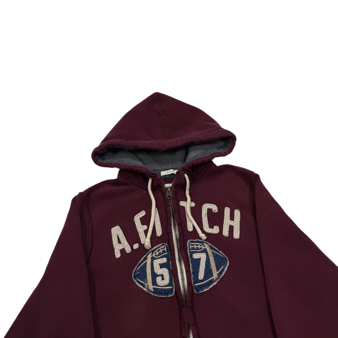 아베크롬비 빈티지 Y2K 데미지 디테일 후드집업 자켓 버건디 레드 XL 상품이미지2