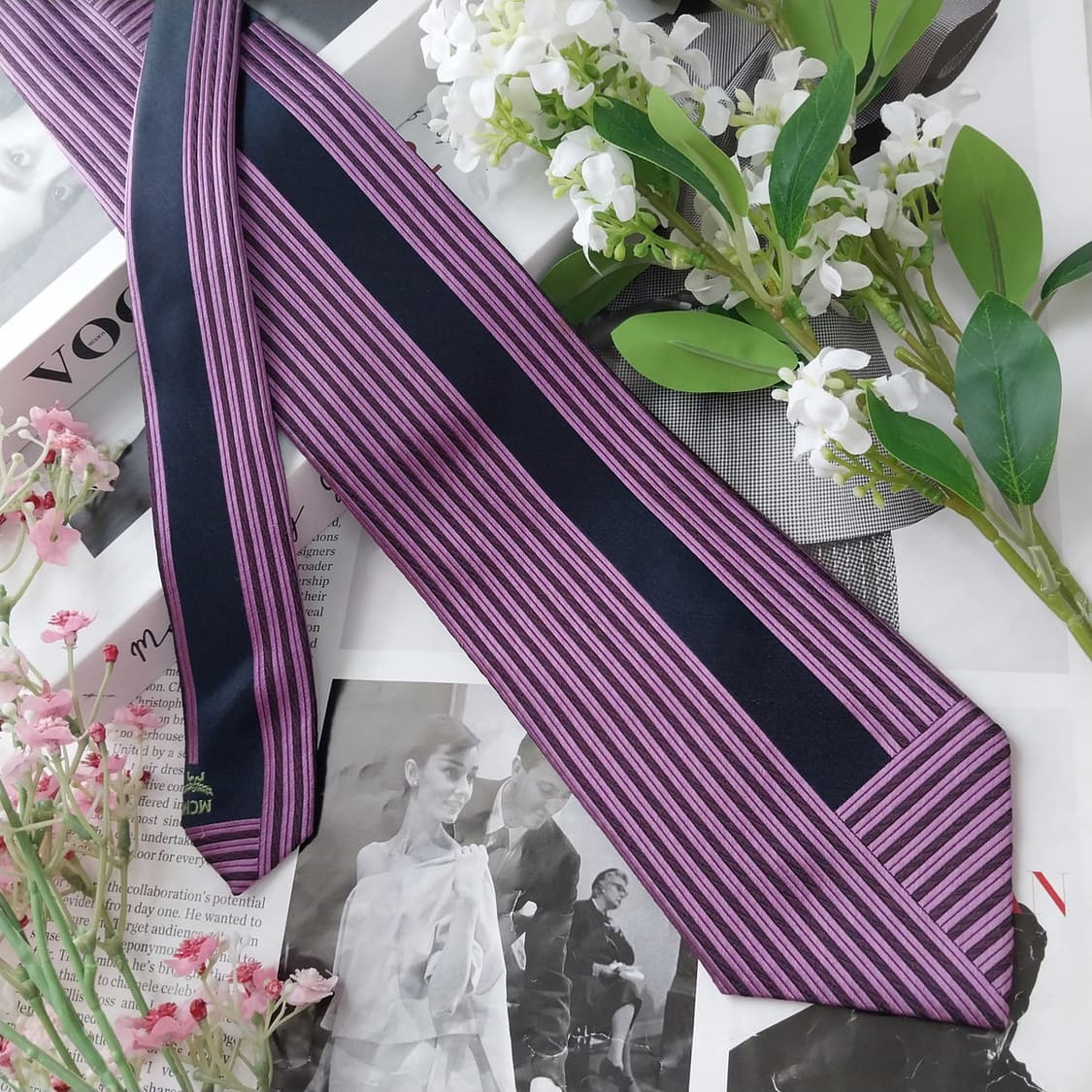 엠씨엠 실크 퍼플 스트라이프 넥타이 9.3cm A+등급 K2128
 상품이미지7