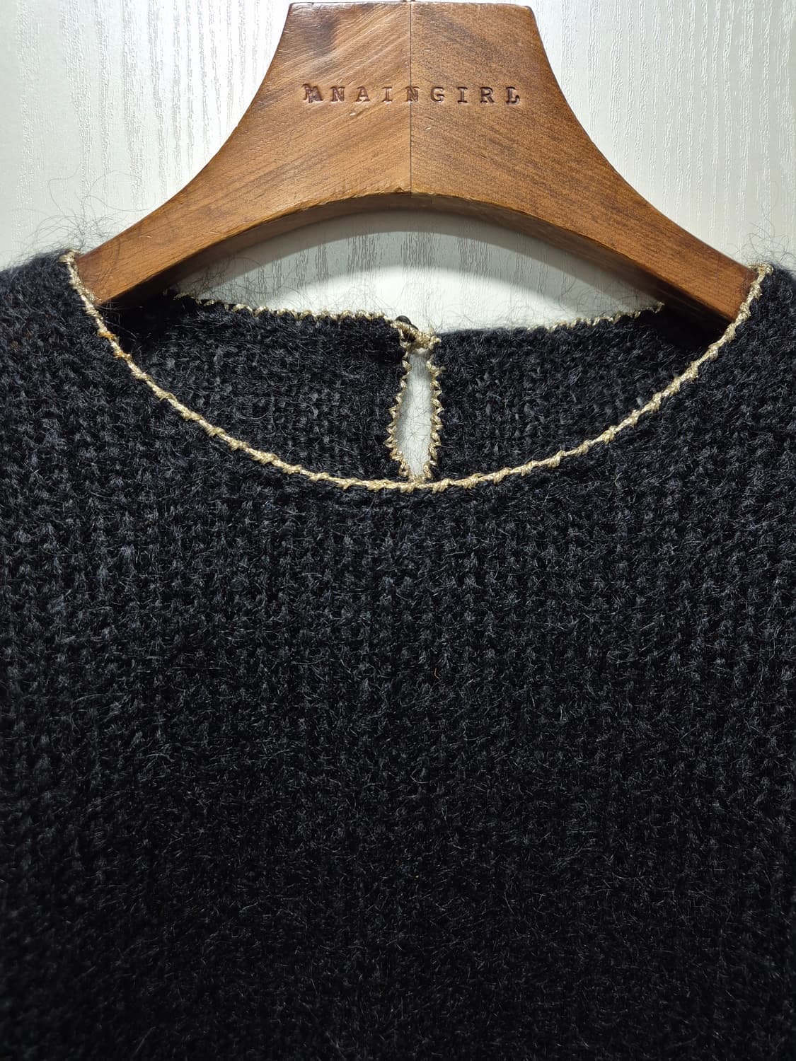 빈티지 모헤어 블랙 퍼프니트 상품이미지2