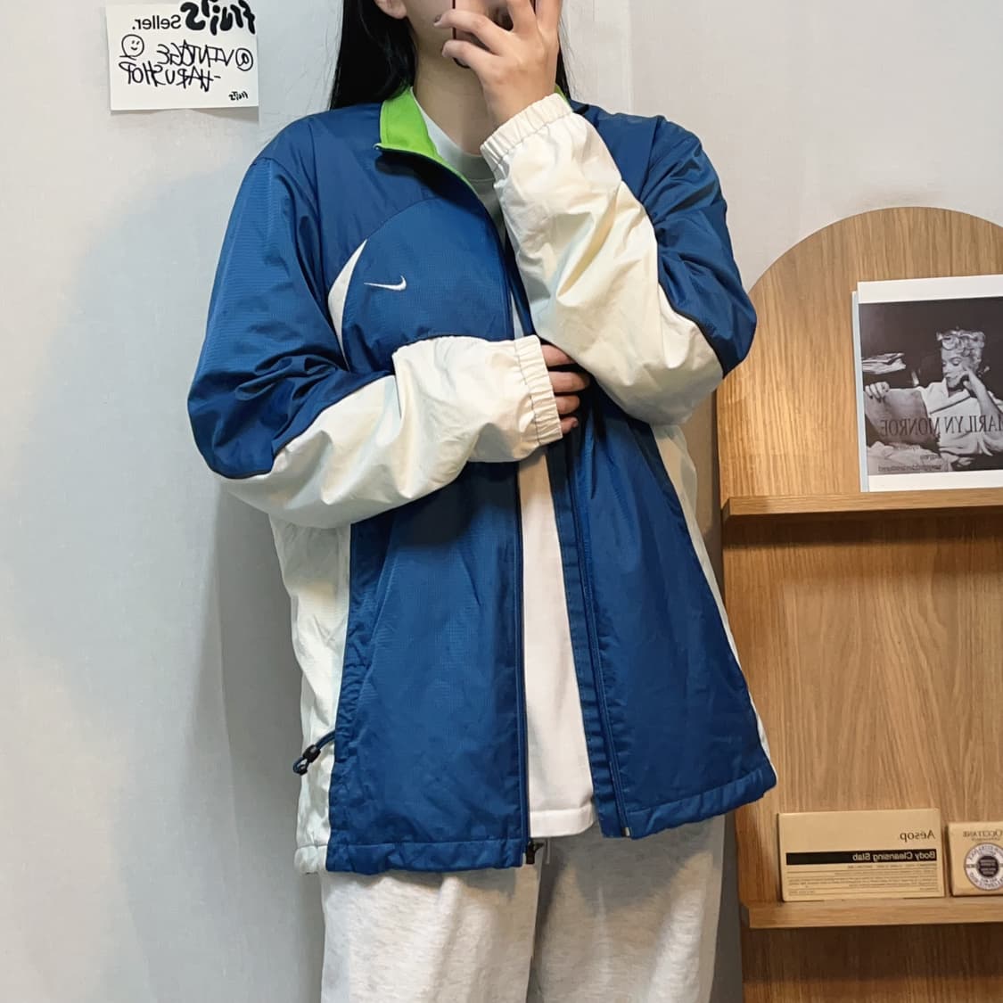 [정품] 나이키 블루 화이트 안감그린 바막 집업 [ XL ] 상품이미지3