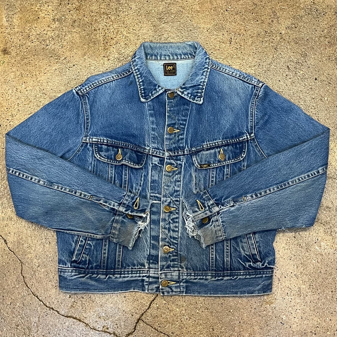 레어 90s Made in USA 빈티지 Lee 리 데님자켓 청자켓 상품이미지1