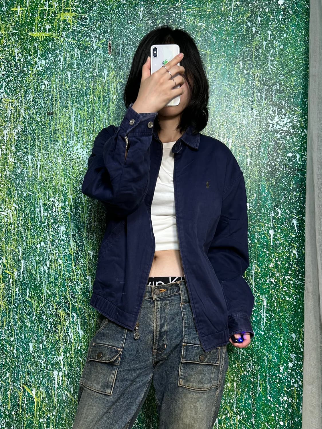 폴로 랄프로렌 네이비 블루종 점퍼 자켓 S 상품이미지3