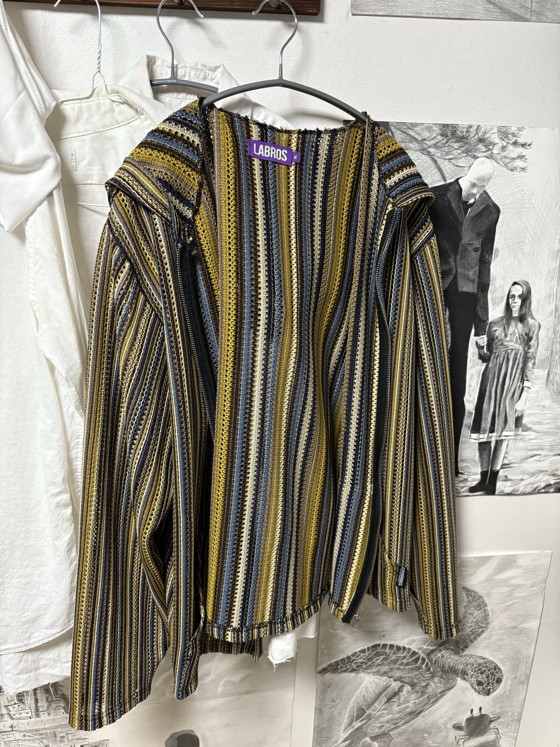 labros 그물 후드 집업 상품이미지1