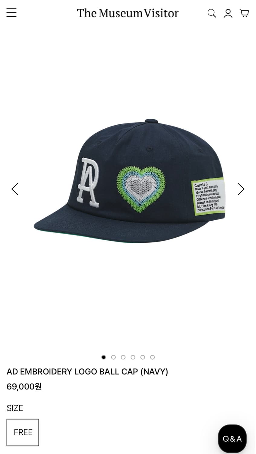 ad embroidery logo ball cap navy 상품이미지1