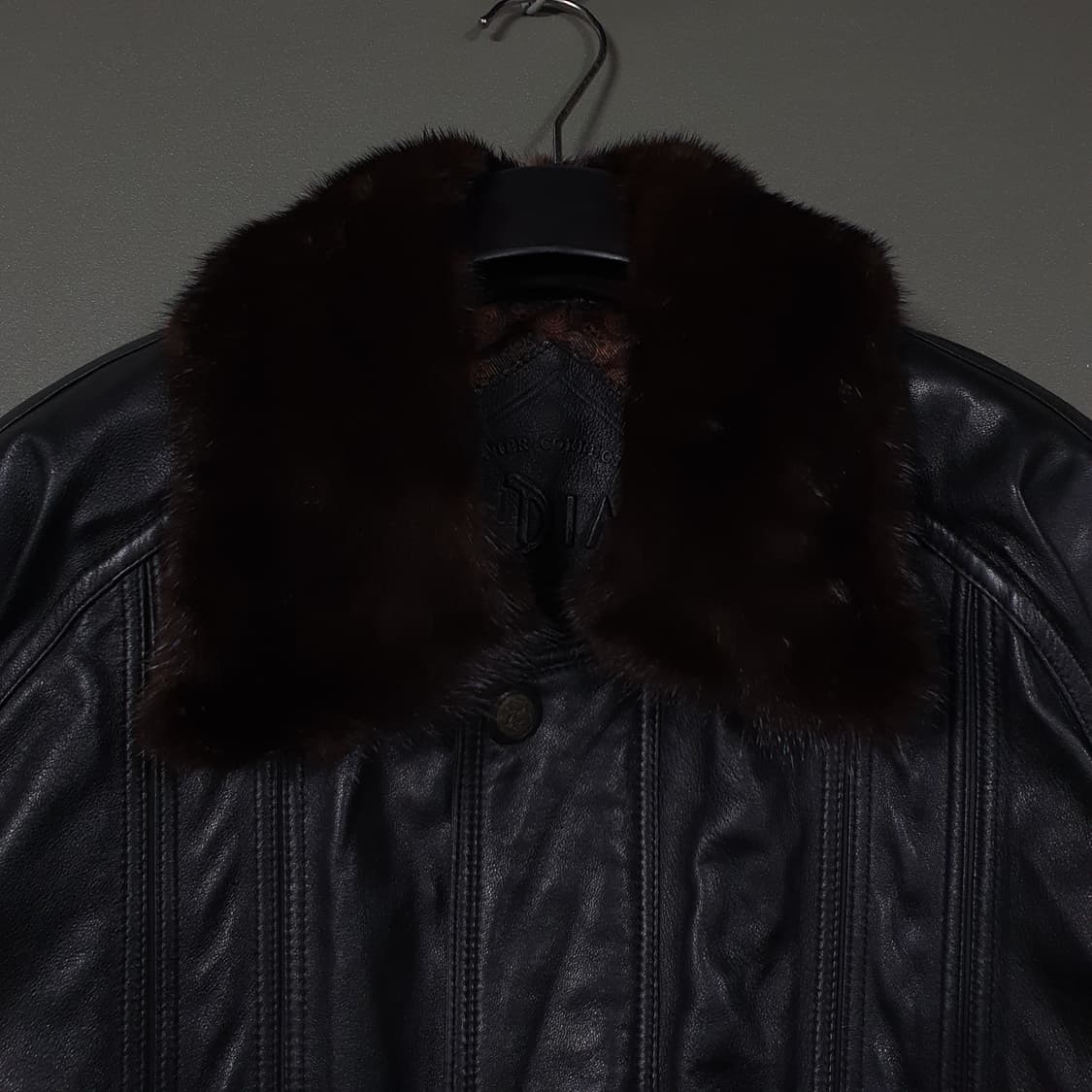 L (100) INDIAN 인디안 양가죽 블루종 레더 봄버 블랙 퍼 자켓 상품이미지2