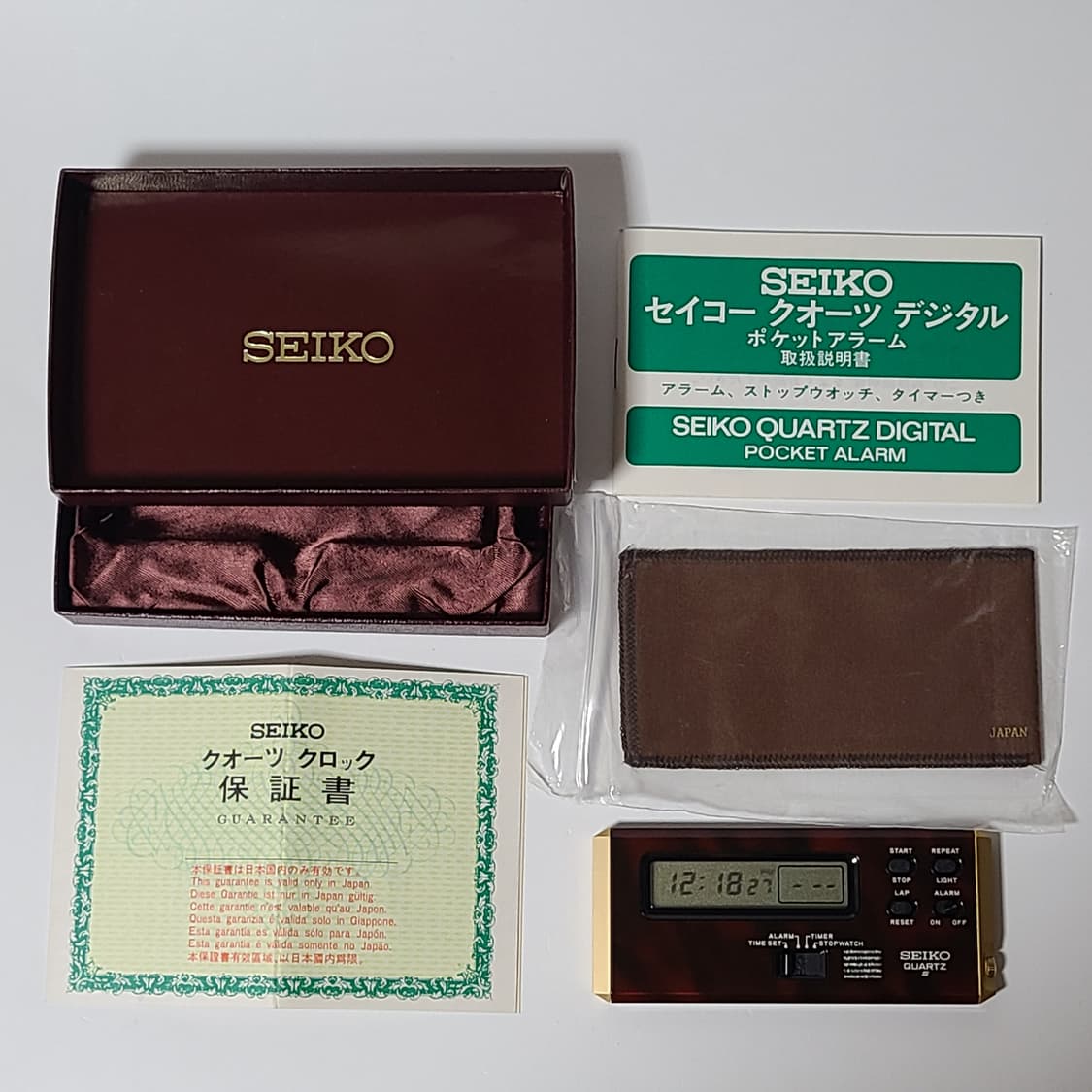 세이코 빈티지 탁상 카드형 시계 포켓 알람 쇼와 상품이미지2