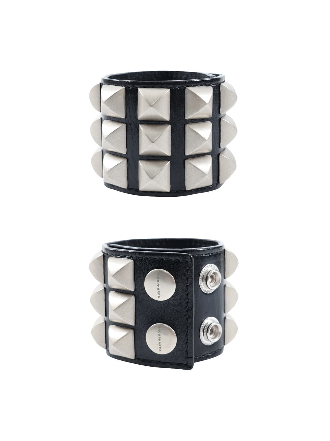 Punk Armor Stud Leather Cuff Bracelet 상품이미지1
