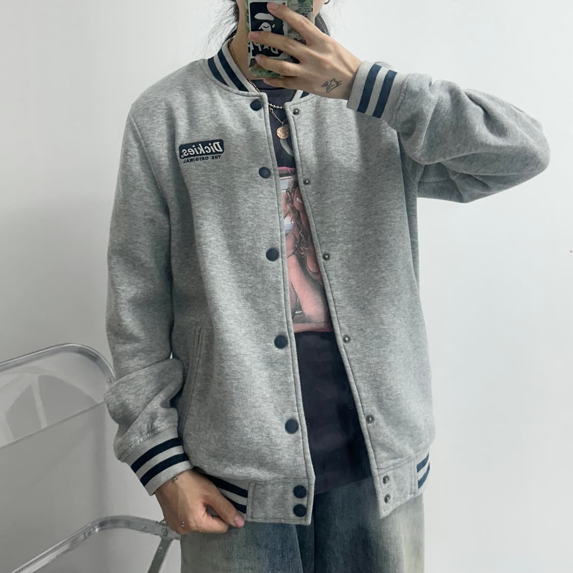 디키즈 스웻 바시티 자켓 dickies sweat varsity jkt 상품이미지2