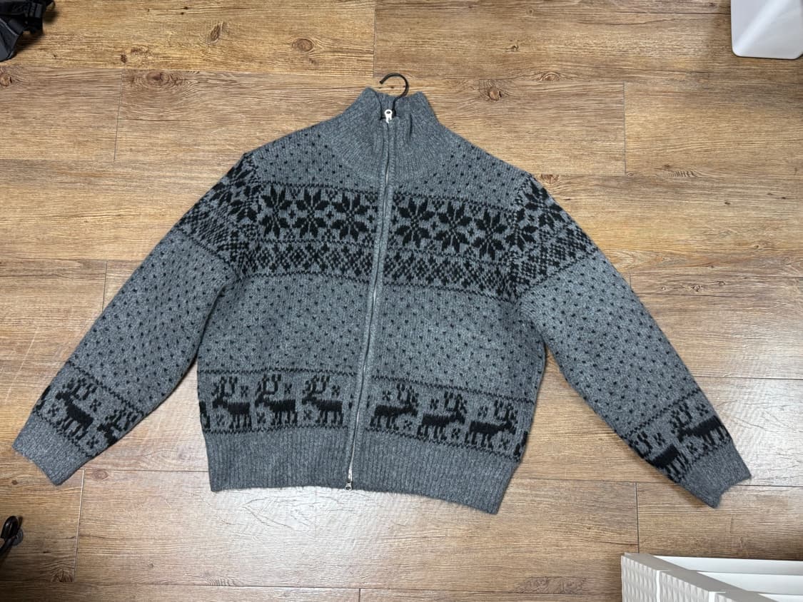 후브스 코위찬 스노우 집업 니트 그레이 L 상품이미지3