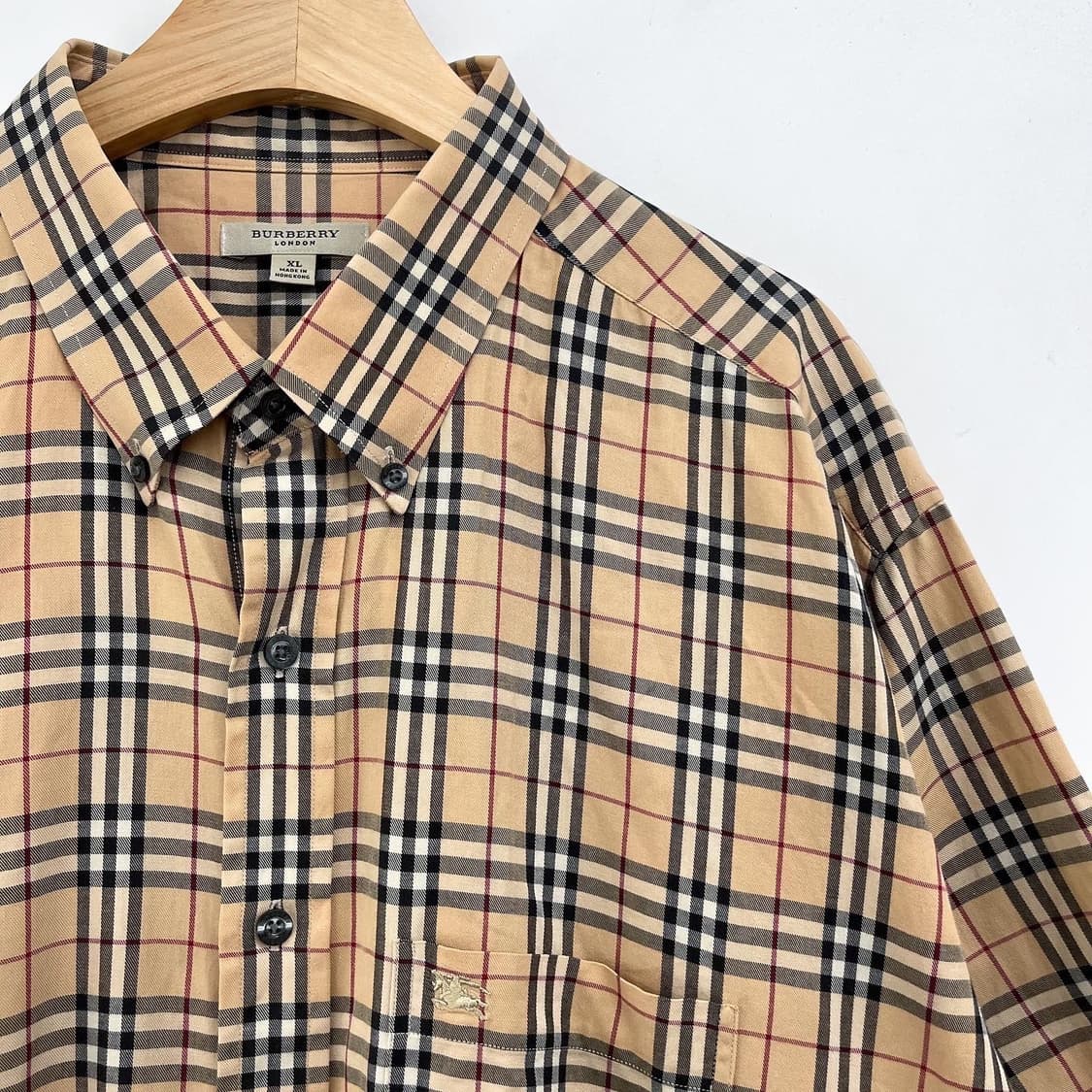 버버리 오리지널 베이지 오버사이즈 노바체크 하프셔츠 상품이미지3