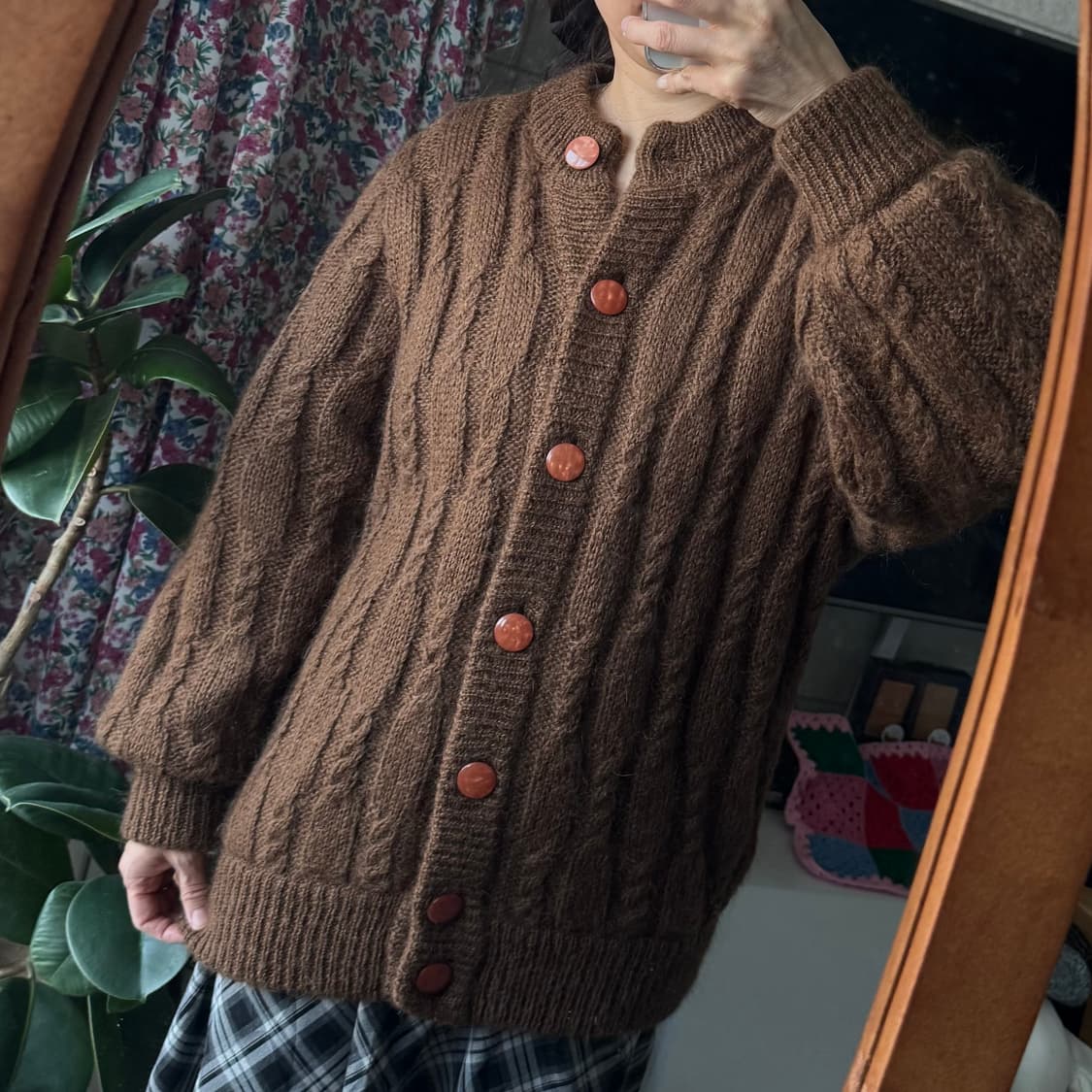 퀄좋은 브라운 빈티지 니트가디건 상품이미지3