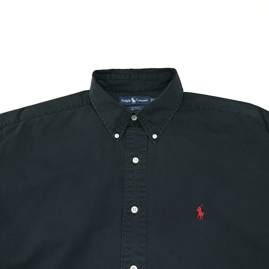 CL816 XL 폴로 90s 미국판 코튼 버튼다운 블랙 셔츠 남방 상품이미지2