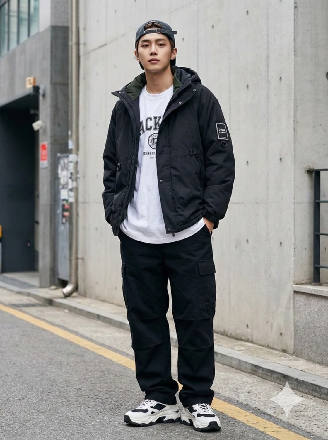 Jeep SPIRIT 지프 스피릿 블랙 후드 테크니컬 패딩 자켓 상품이미지1