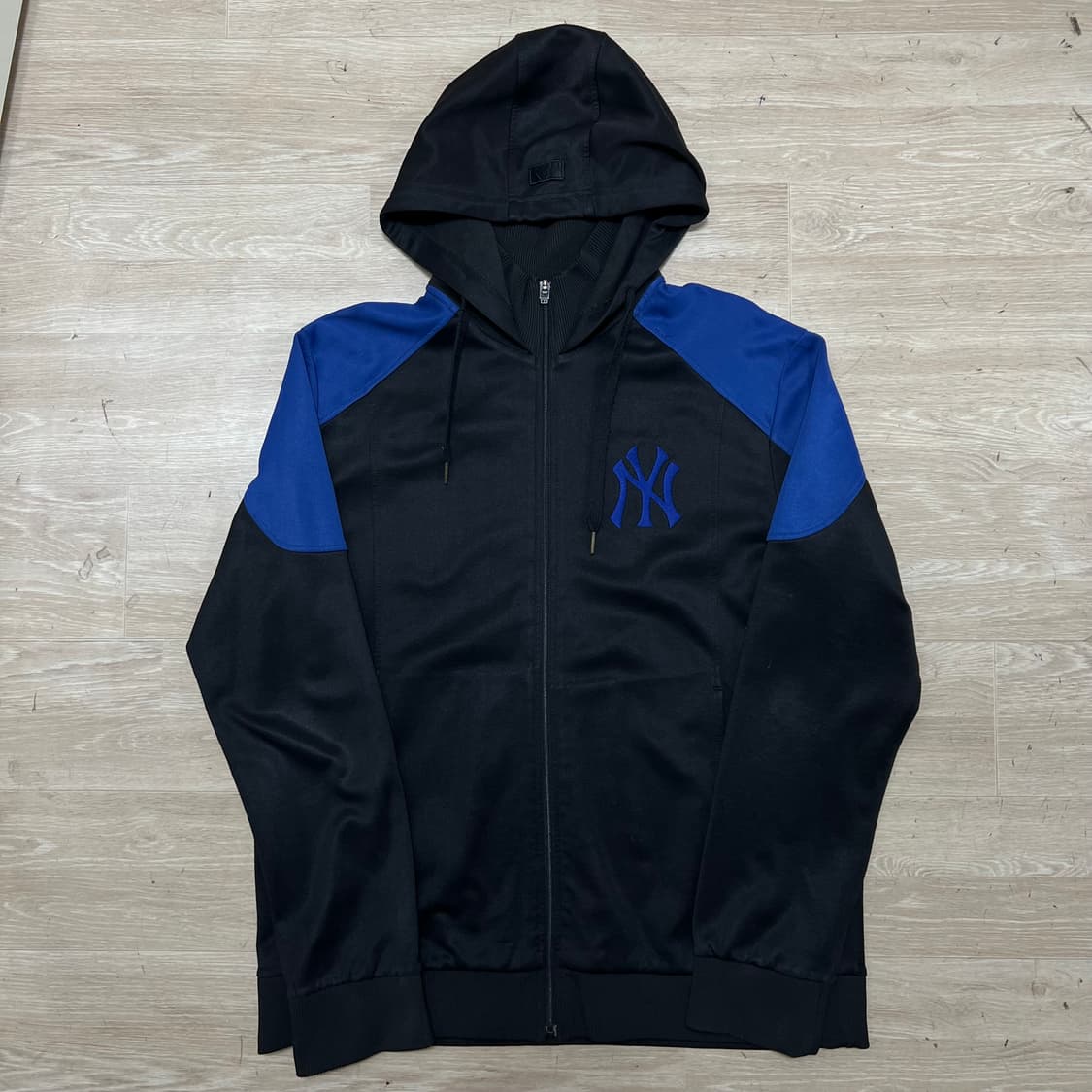 MLB 뉴욕양키스 배색 져지 트랙탑 후드집업 자켓 [블랙] 2XL/110 상품이미지1