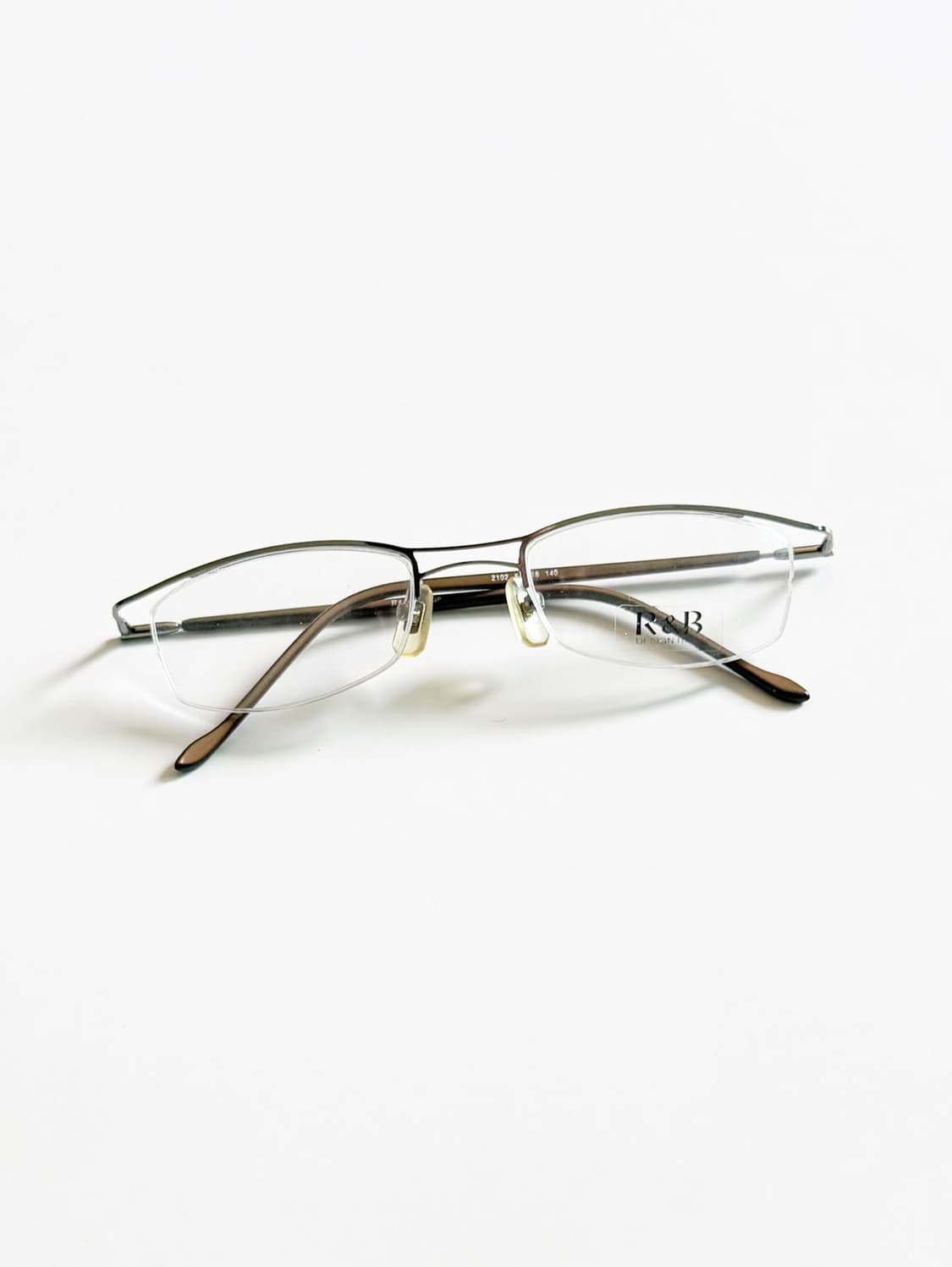 R&B EYEWEAR 건메탈 반무테 스퀘어 빈티지 안경 상품이미지1