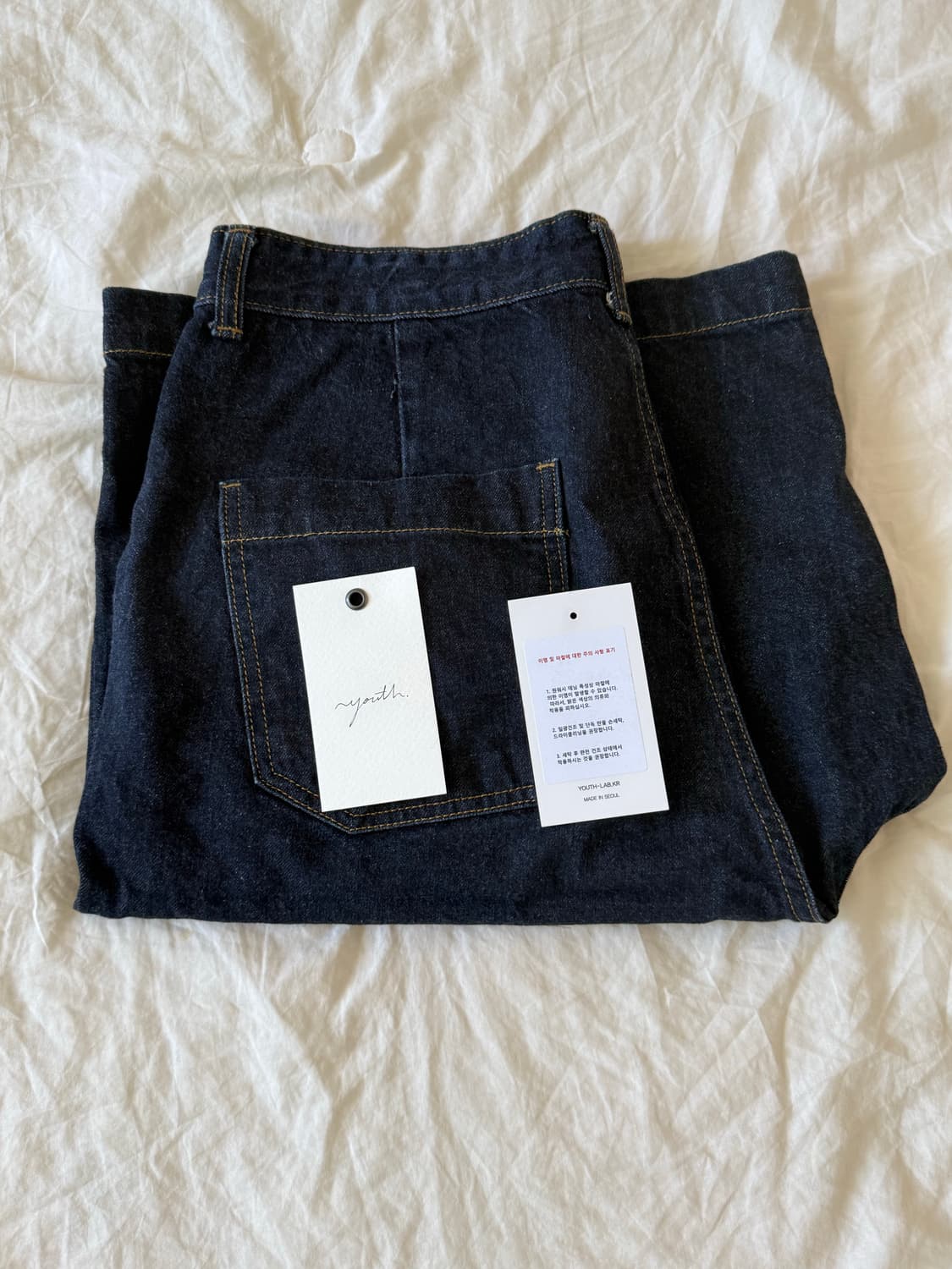 유스 하프 와이드 데님 팬츠  상품이미지6