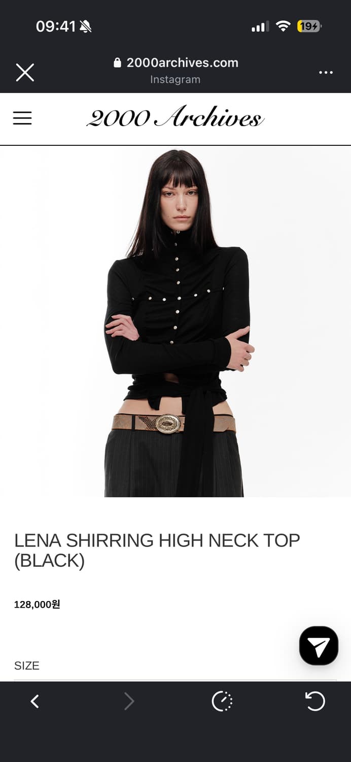 2000아카이브 레나 셔링 하이 넥 탑 s 상품이미지1