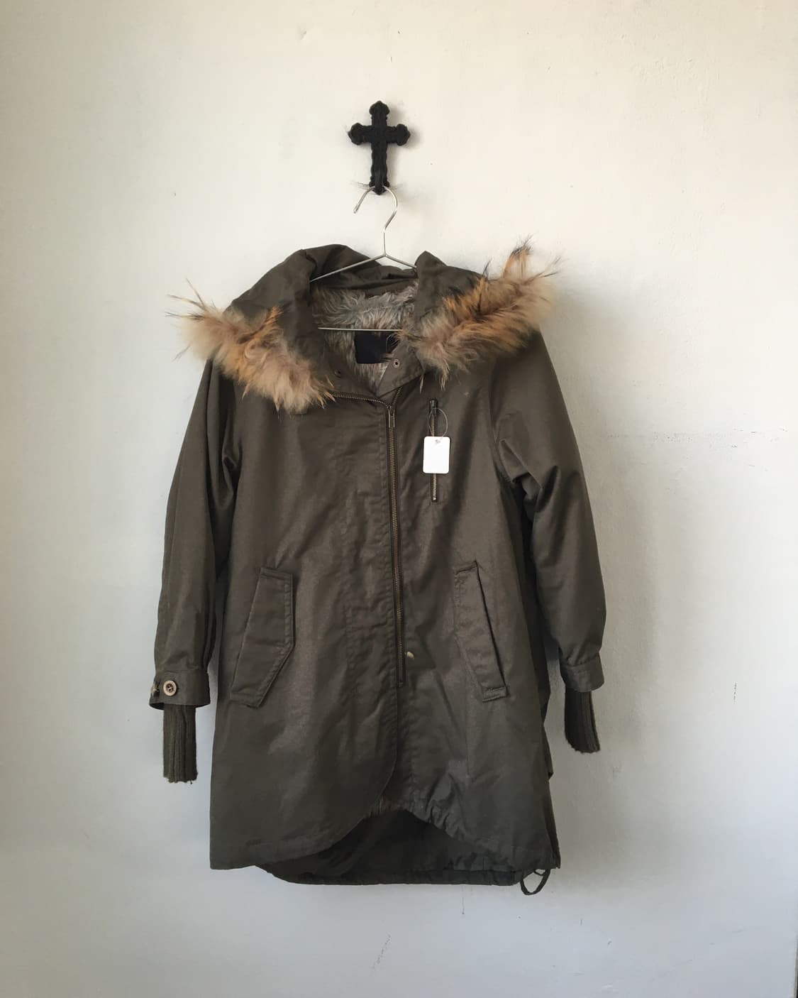 Fake fur hood filed jacket 상품이미지2