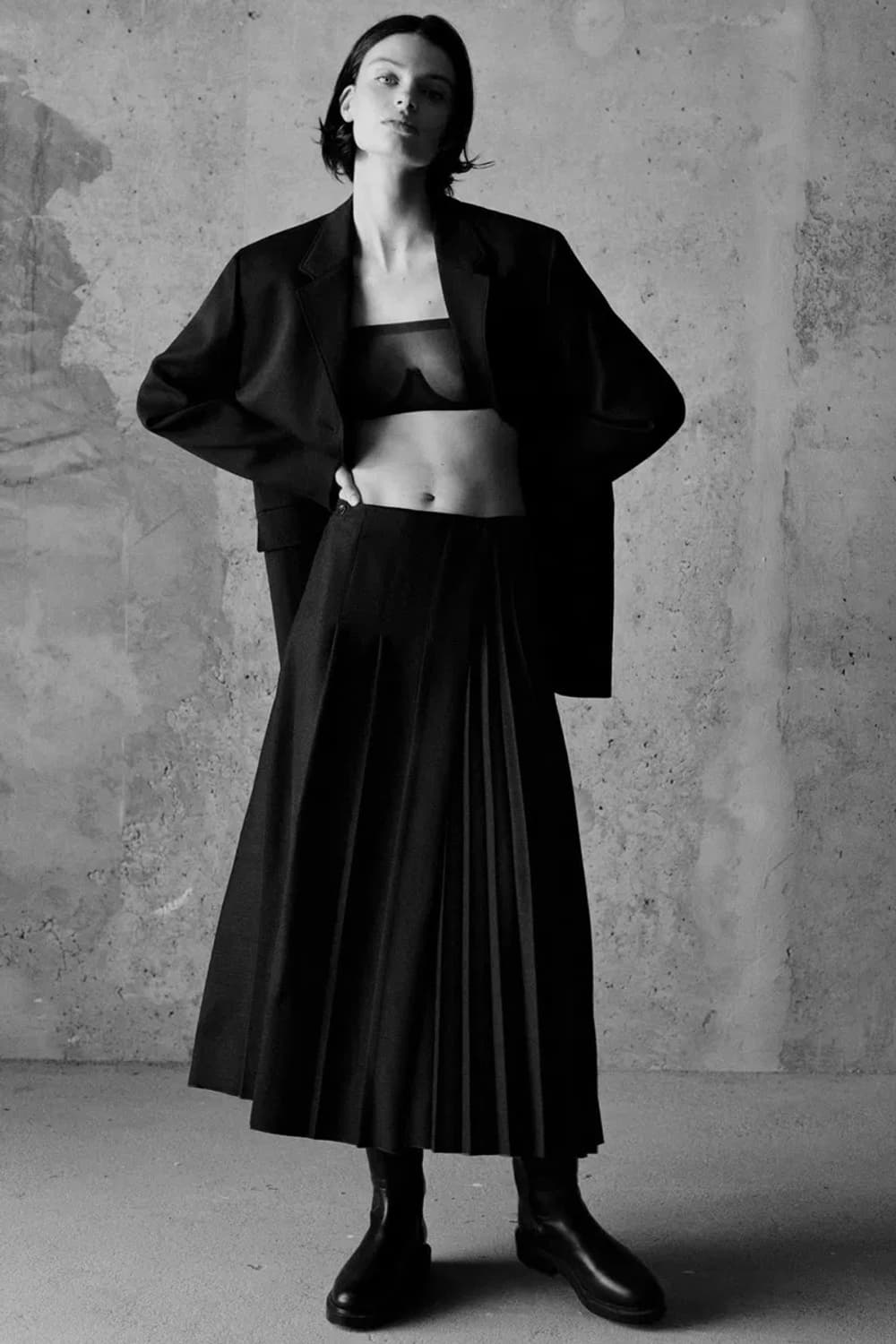 Cos 코스 플리티드랩미디스커트 32 상품이미지3