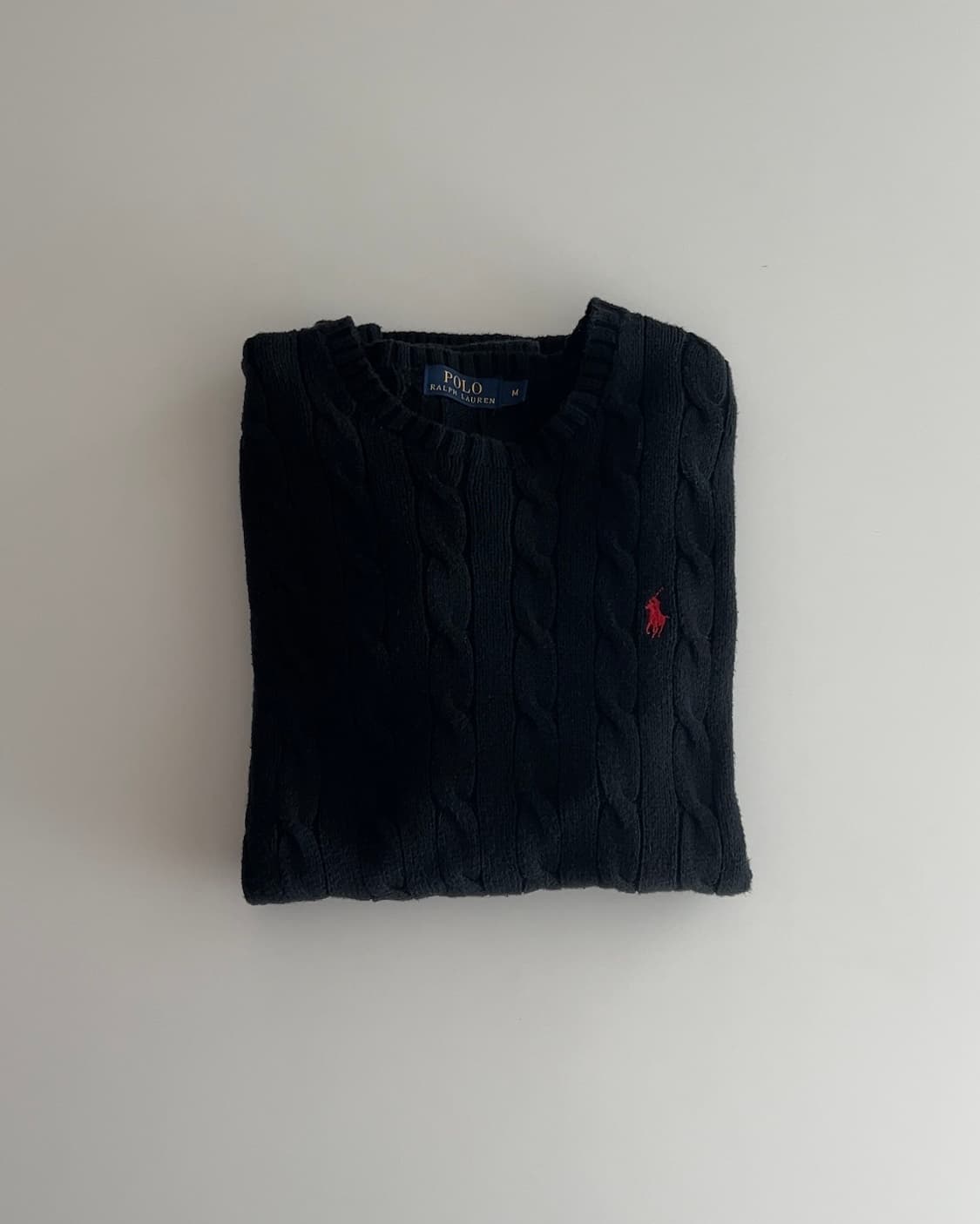폴로 랄프로렌 블랙 케이블 니트 스웨터 m 상품이미지1