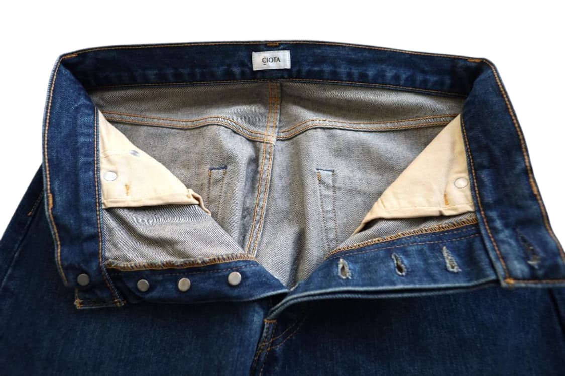 시오타 ciota 수빈 코튼 13.5oz 다크블루 데미지 데님 상품이미지7