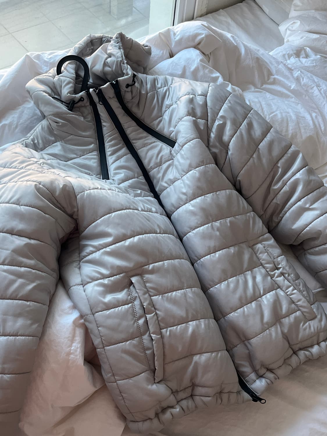 zipper 후드 경량 패딩 상품이미지1