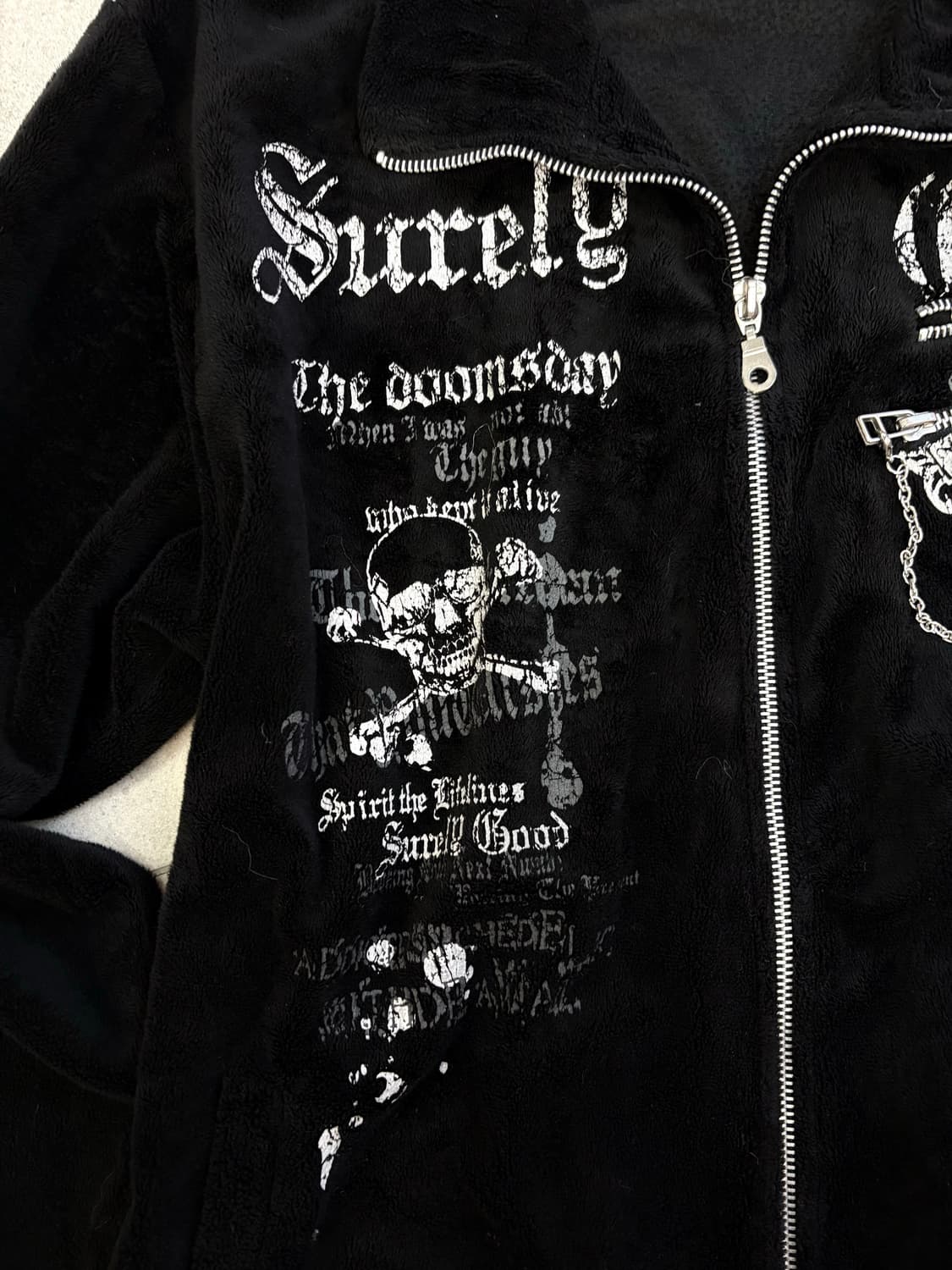 펑크 벨벳 체인 집업 상품이미지3