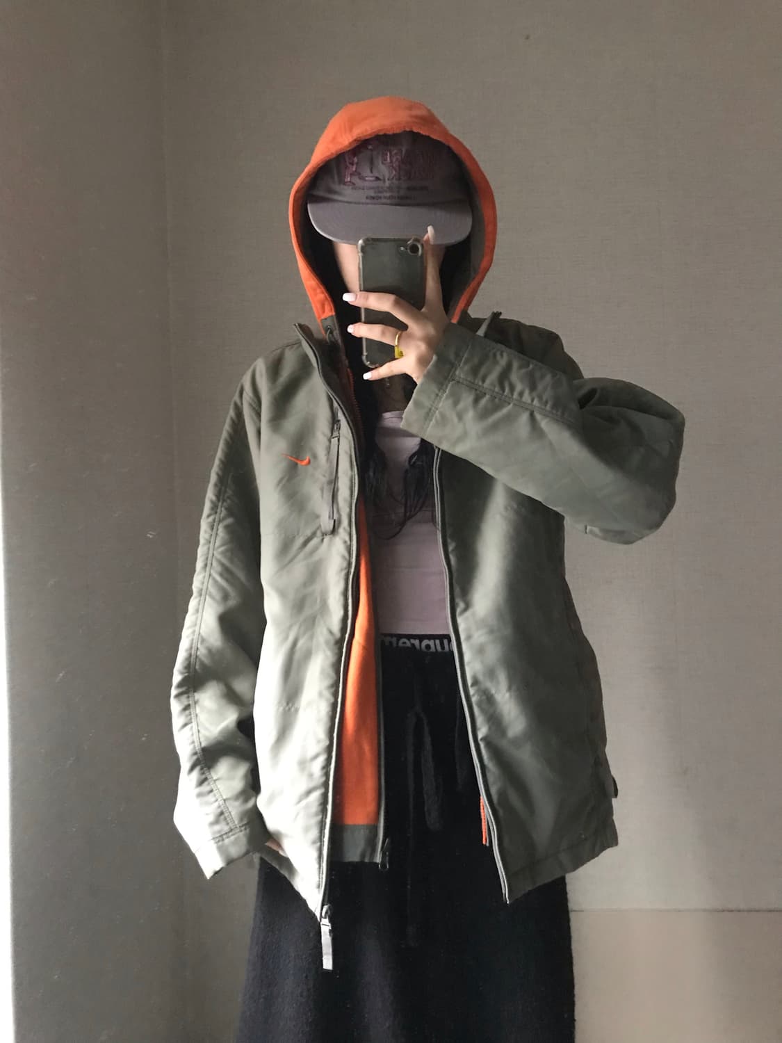 나이키 00s 카키 패딩 자켓 상품이미지1