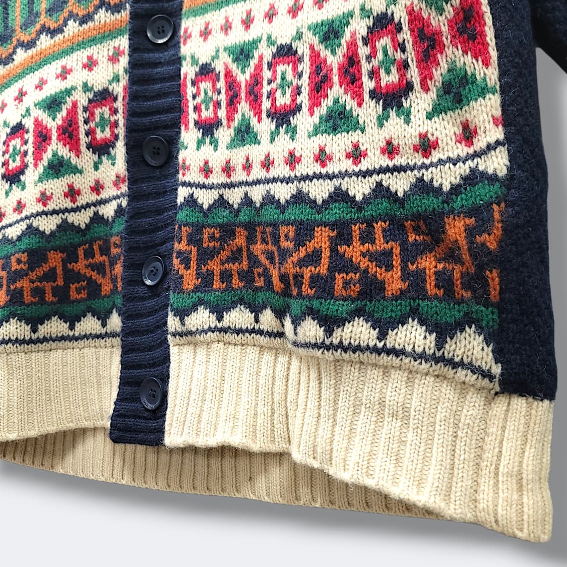 [XL] 자라 숄카라 코위찬패턴 누빔 니트 가디건 상품이미지6