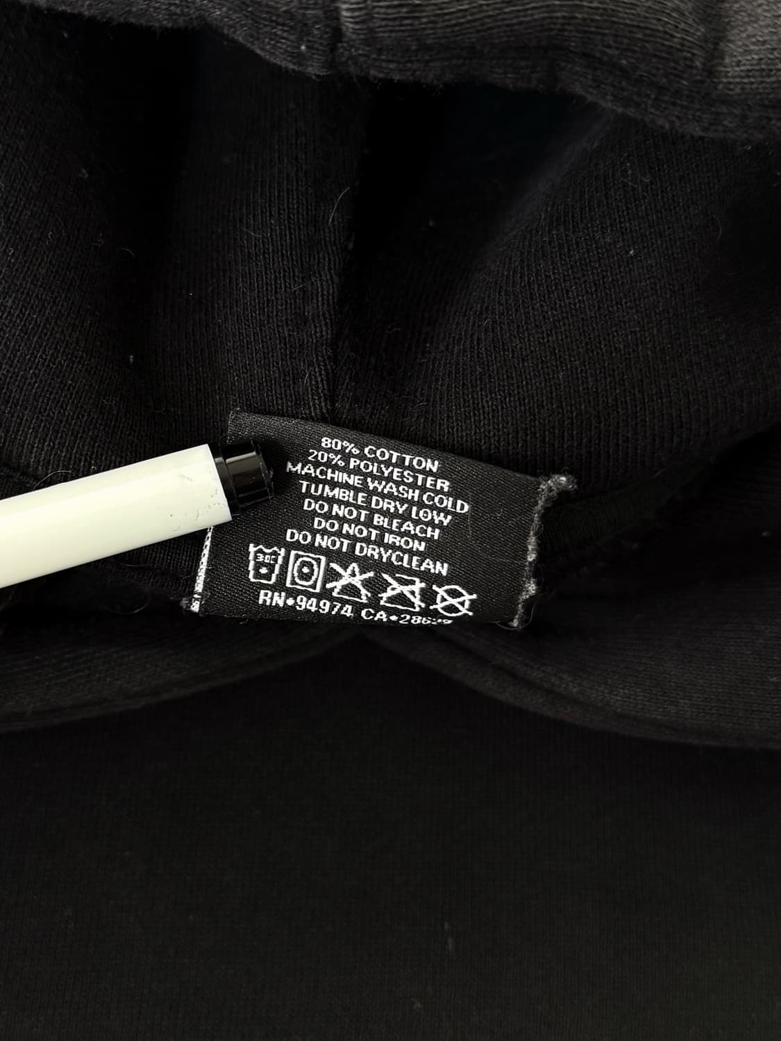 스투시 루즈핏 미드 스탁로고 블랙 스웻 후드 상품이미지5