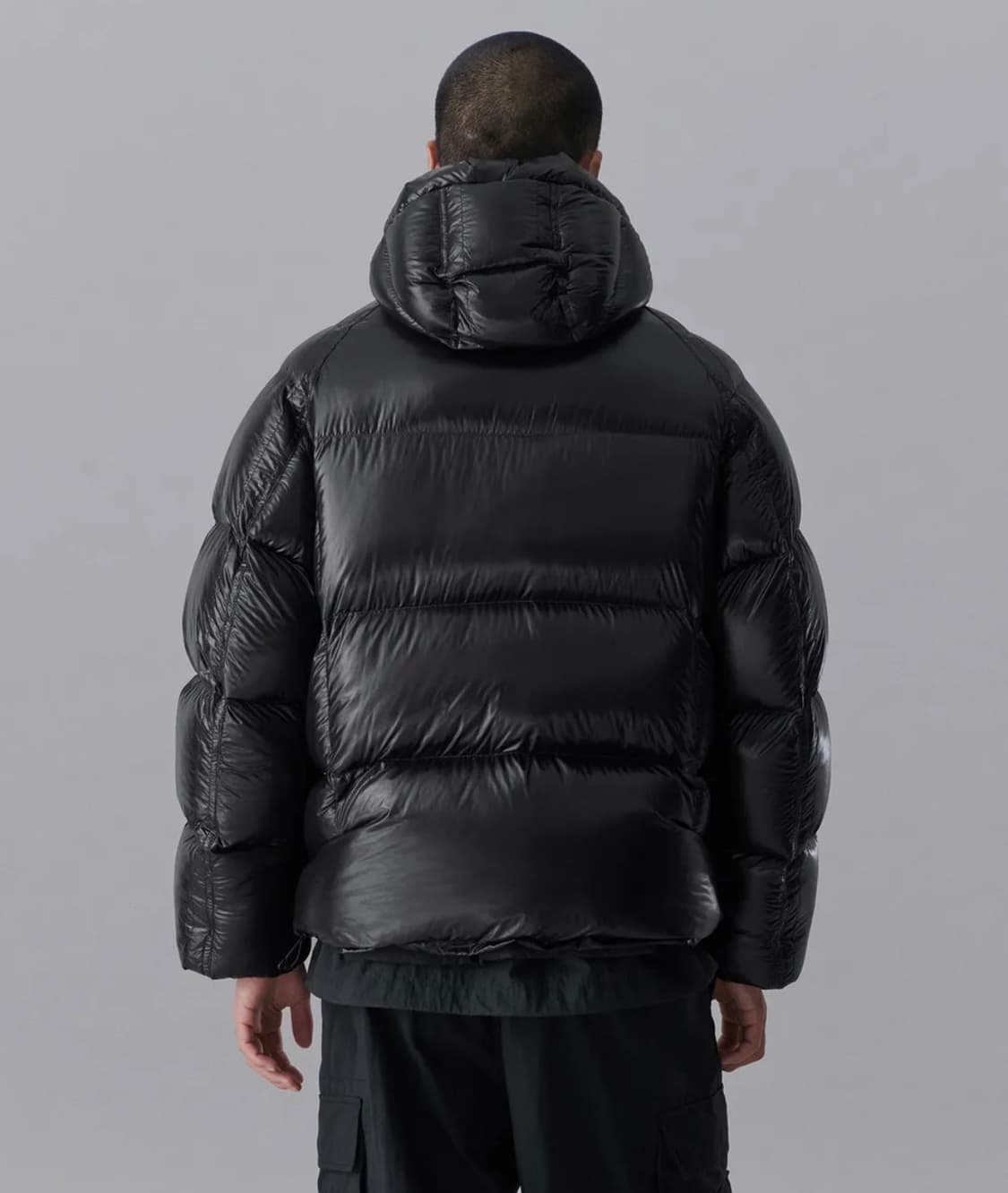 시티 레저 시어 립스탑 후디드 다운 숏 패딩 재킷 [블랙] 상품이미지2