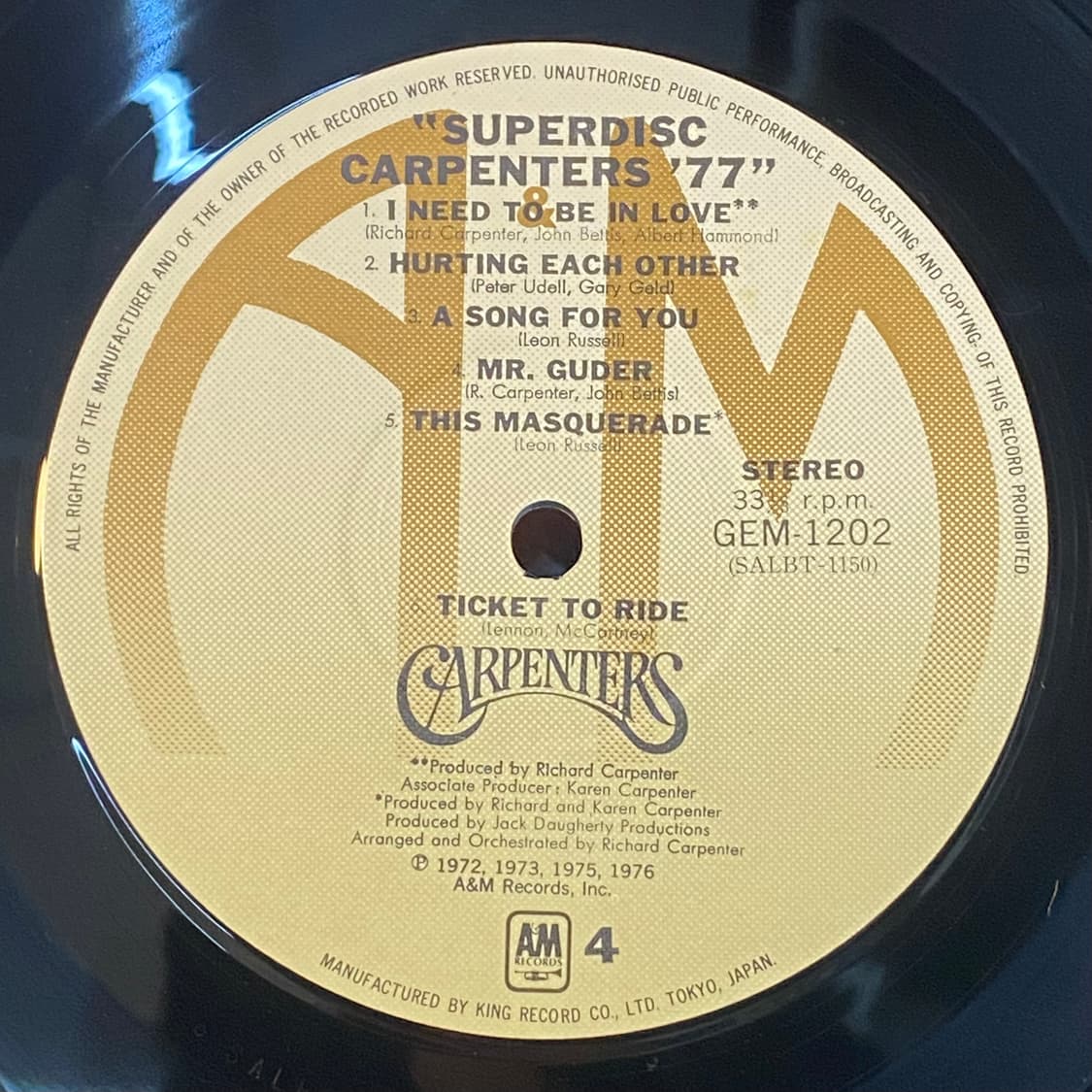 (LP) Carpenters - Superdisc Carpenters ' 상품이미지7
