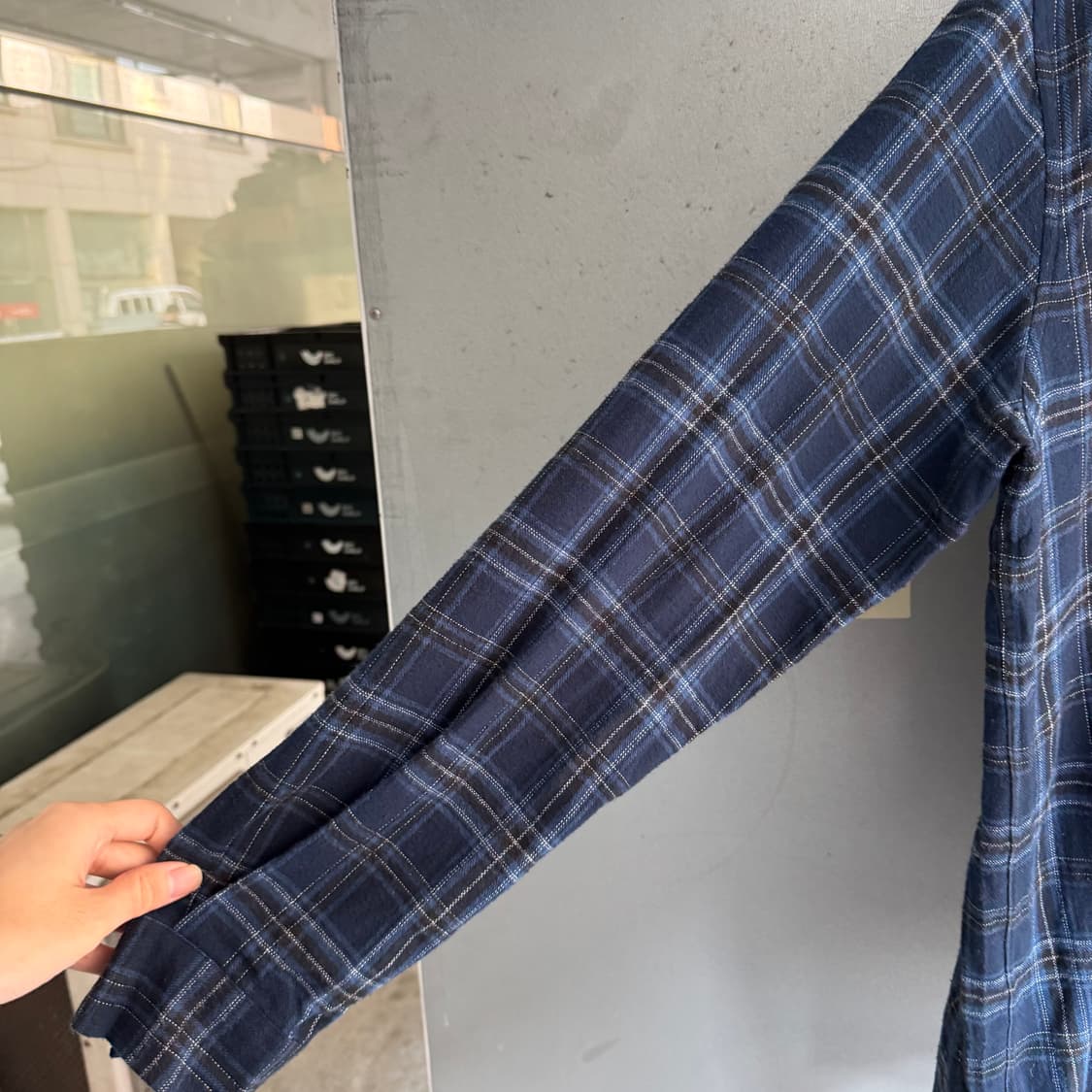 인사일런스 언밸런스 체크 셔츠 상품이미지5