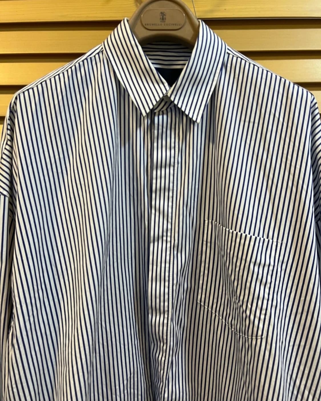 준지 JUUN.J 네이비 스트라이프 코튼긴팔셔츠

 상품이미지2