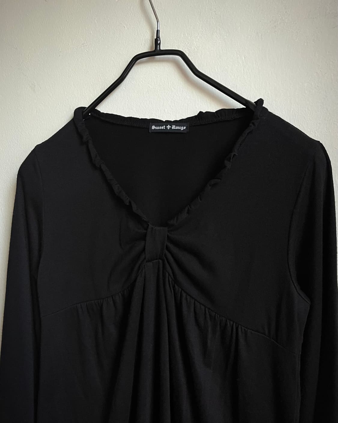 Sweet Rouge Gothic Ribbon Shirring Top 상품이미지4