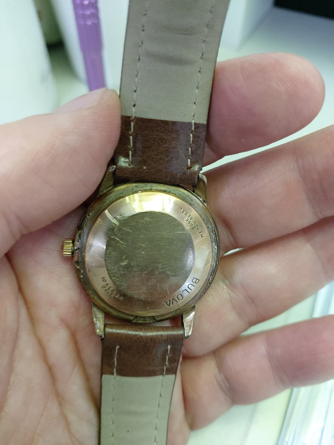 ACCUTRON 빈티지 가죽 손목시계 상품이미지3