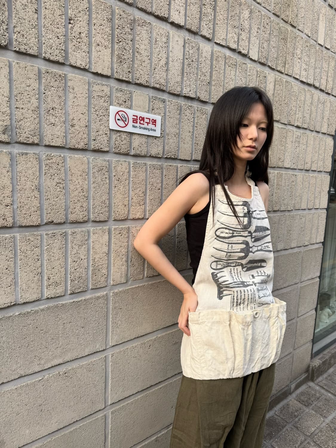 캐피탈 멀티 포켓 디테일 에이프런 상품이미지4