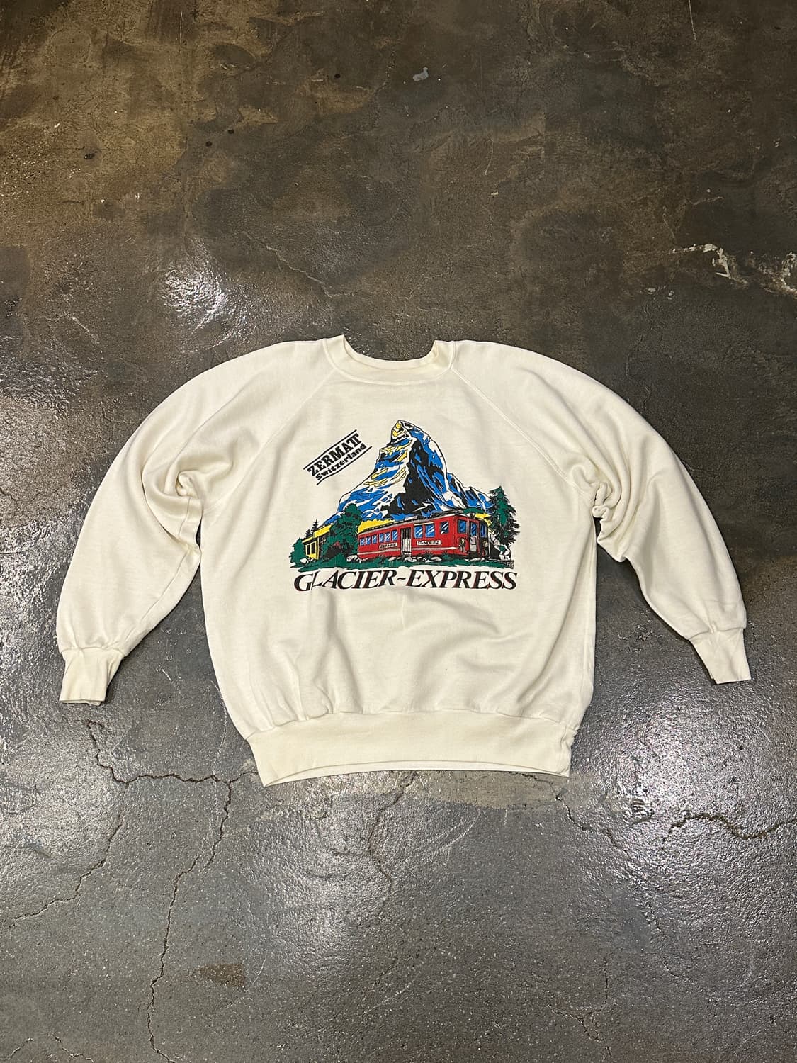 90s Glacier Express 아이보리 스웻셔츠 L 상품이미지1