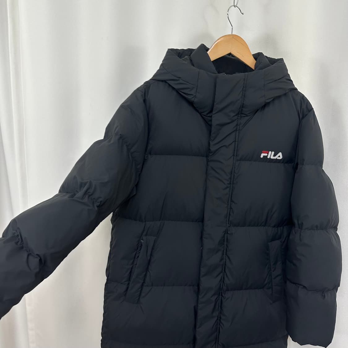   필라 남자 거위털 후드 패딩 점퍼 검정 100 L EOW 상품이미지2