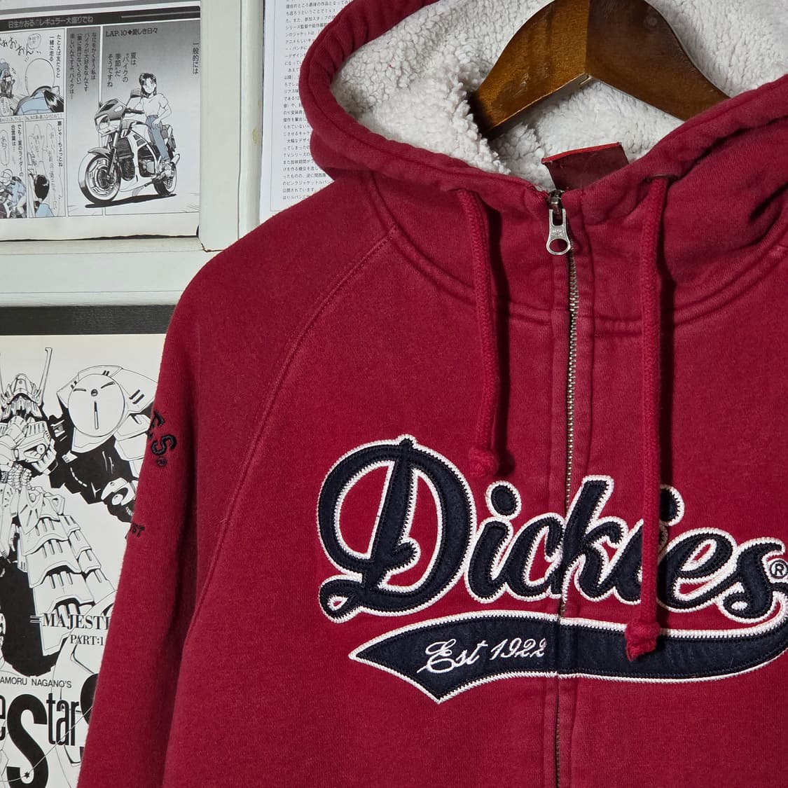 디키즈 울프소 퍼안감 레드 후드집업 상품이미지3