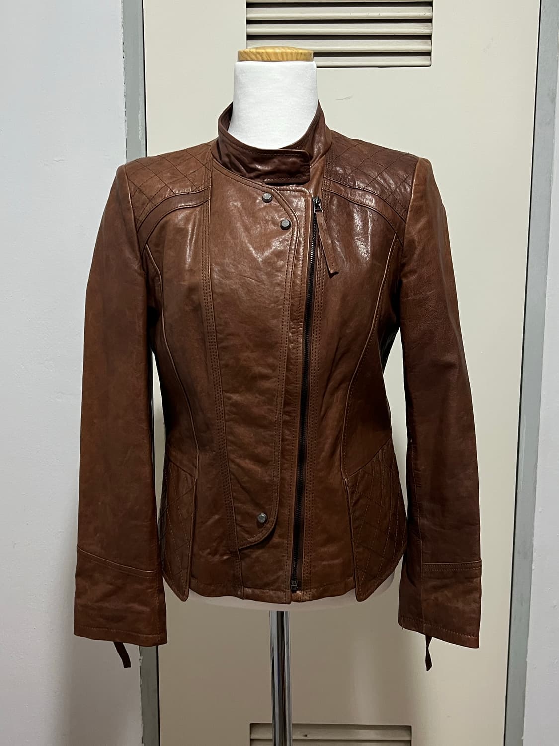 BROWN LEATHER-JACKET 상품이미지1