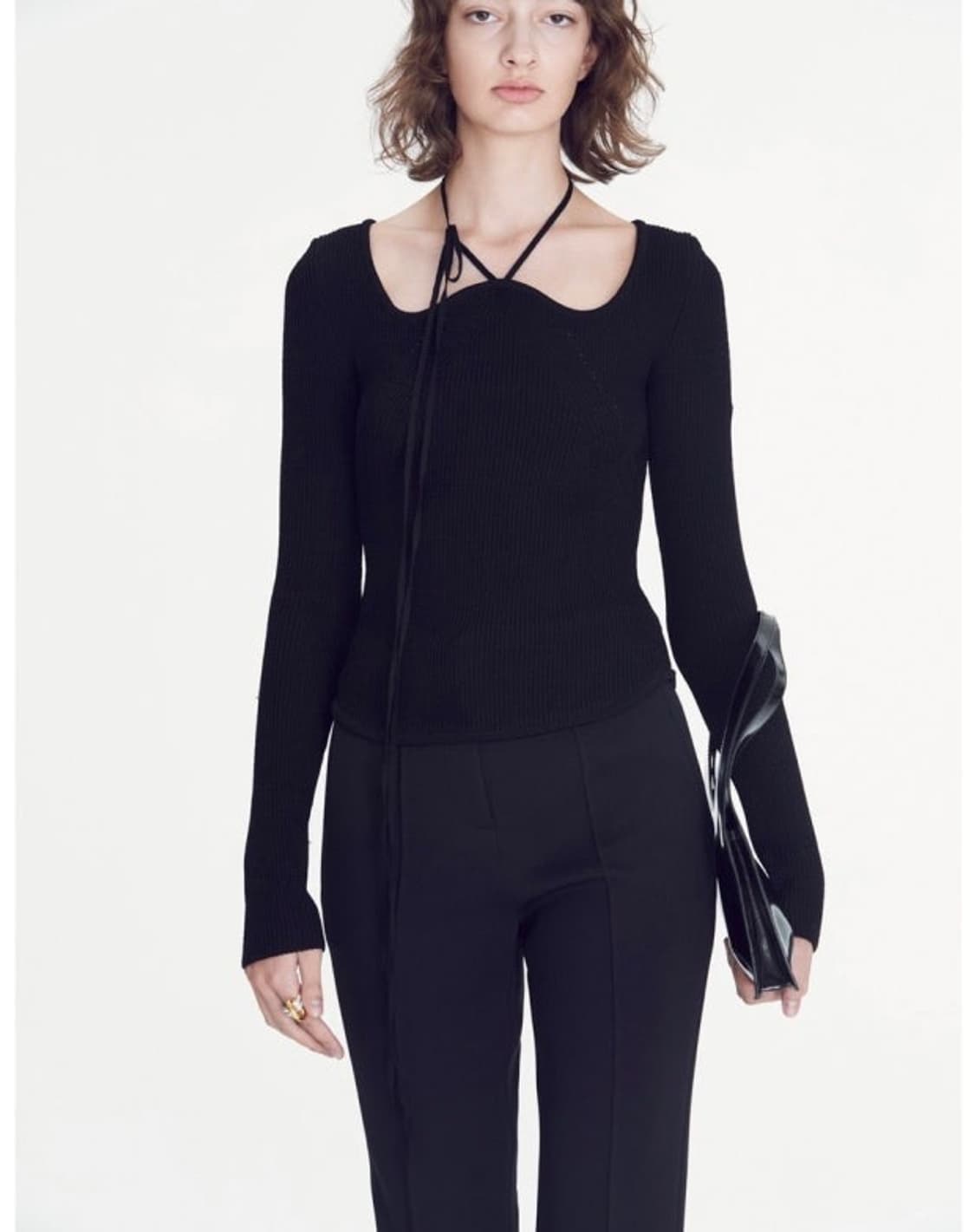 렉토 시그니처 넥 모나코 니트 블랙 M (2회 착용) 상품이미지2